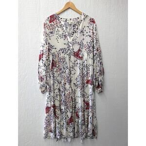 See U Soon Anthropologie Floral Boho Flowy Dress Coverup Festival Beach Small